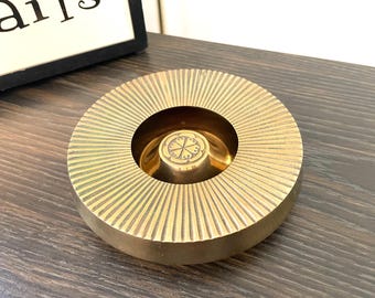 Vintage 2 Piece Art Deco Brass Ashtray, 2 Piece Made In Korea Brass Ashtray, Wheatoncraft Brass Ashtray, Korean Brass Trinket Dish