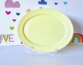 Vintage Hazel Atlas Moderntone Platter: Mid-Century Modern Yellow (12")