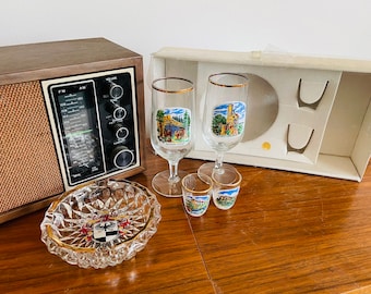 German Souvenir Gift Set, German Cocktail Gift Set, German Souvenir Ashtray, German Souvenir Shot Glasses, German Souvenir Wine/Beer Glasses