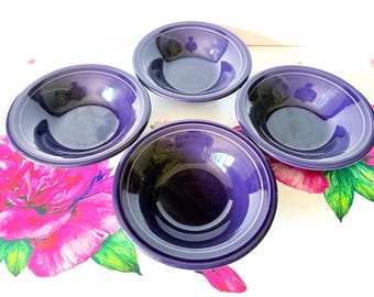 Fiesta Plum Stacking Bowls: Retired Homer Laughlin, Set Of 4 - Purple Cereal, 1.75" Tall x 6.5" Dia