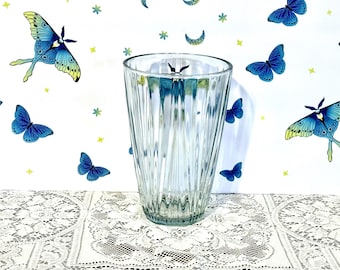 Vintage Lead Crystal Vase: Large Clear Glass (10" Tall)