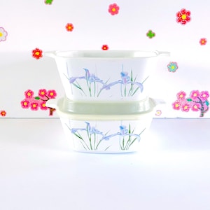 Corningware Petite Casseroles: Shadow Iris Pattern (Set of 2 with Lid)