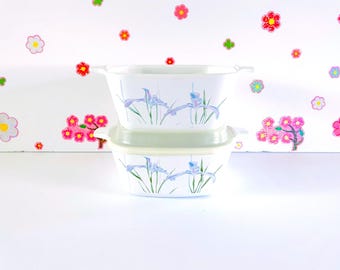 Corningware Petite Casseroles: Shadow Iris Pattern (Set of 2 with Lid)