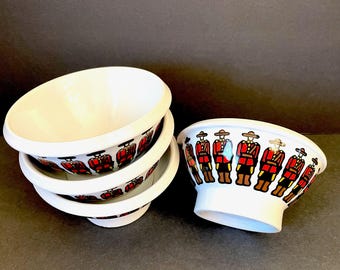 RARE Marc Tetro RCMP Bowls, Danesco Canada, Set of 4