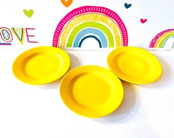 3  Harlequin Yellow Bread and Butter Plates