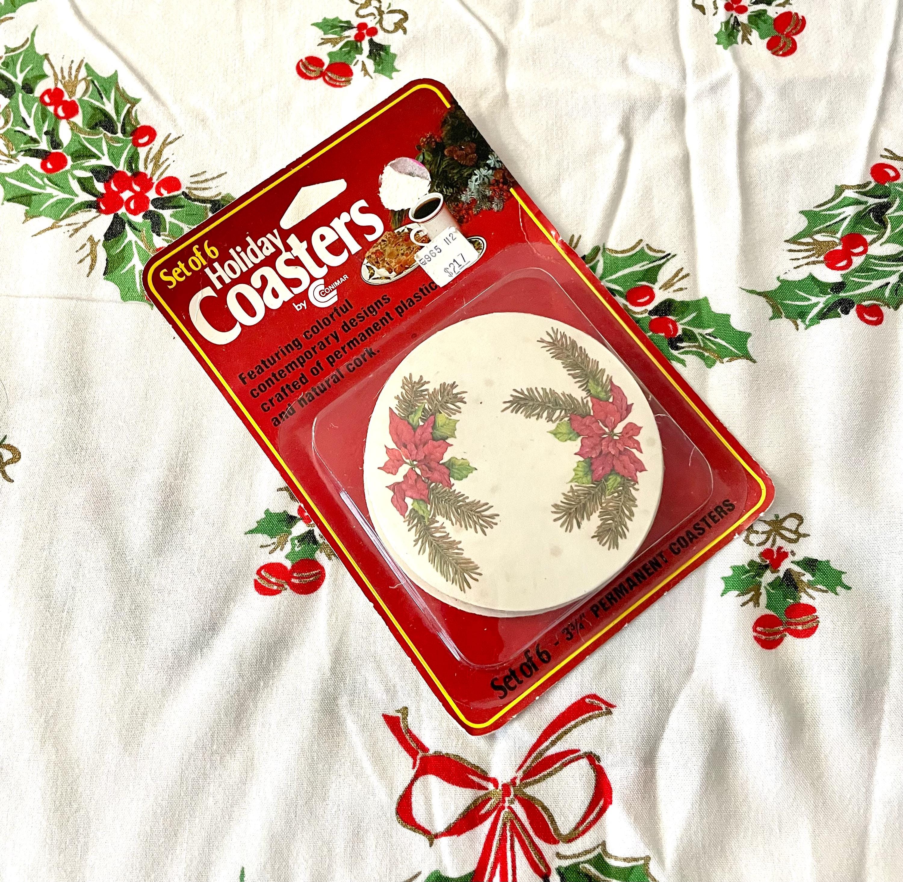 リース型コースター ヴィンテージホリデーセット：華やかなクリスマス