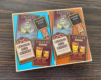 60s Liquor Advertisement Playing Cards, Canadian Lord Calvert Double Deck Of Cards, Calvert Canadian Gin Cards, Calvert Scotch Whiskey Cards