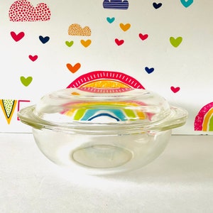 Excellent Condition Like New Clear Pyrex 024 Casserole, Pyrex 2 Quart Domed Lid Covered Casserole, 1950&#39;s Round Pyrex Covered Dish