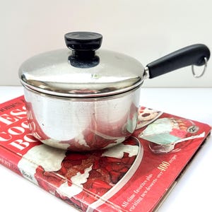 80s Revere Ware 1 Quart Disk Bottom Tri-Ply Saucepan Model 87-A