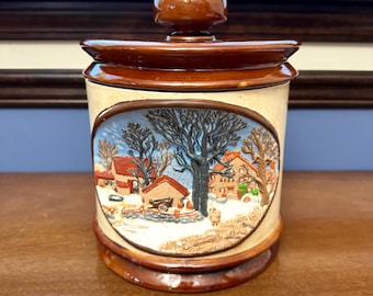 Vintage 1979 Hand Painted Hershey Molds Cabin In The Woods Relief Cookie Jar