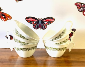 Vintage Corning Spring Blossom Coffee Cups, Set of 6