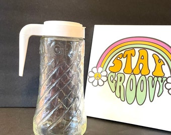 60s Space Age Anchor Hocking TANG Juice Drink Carafe With White Lid