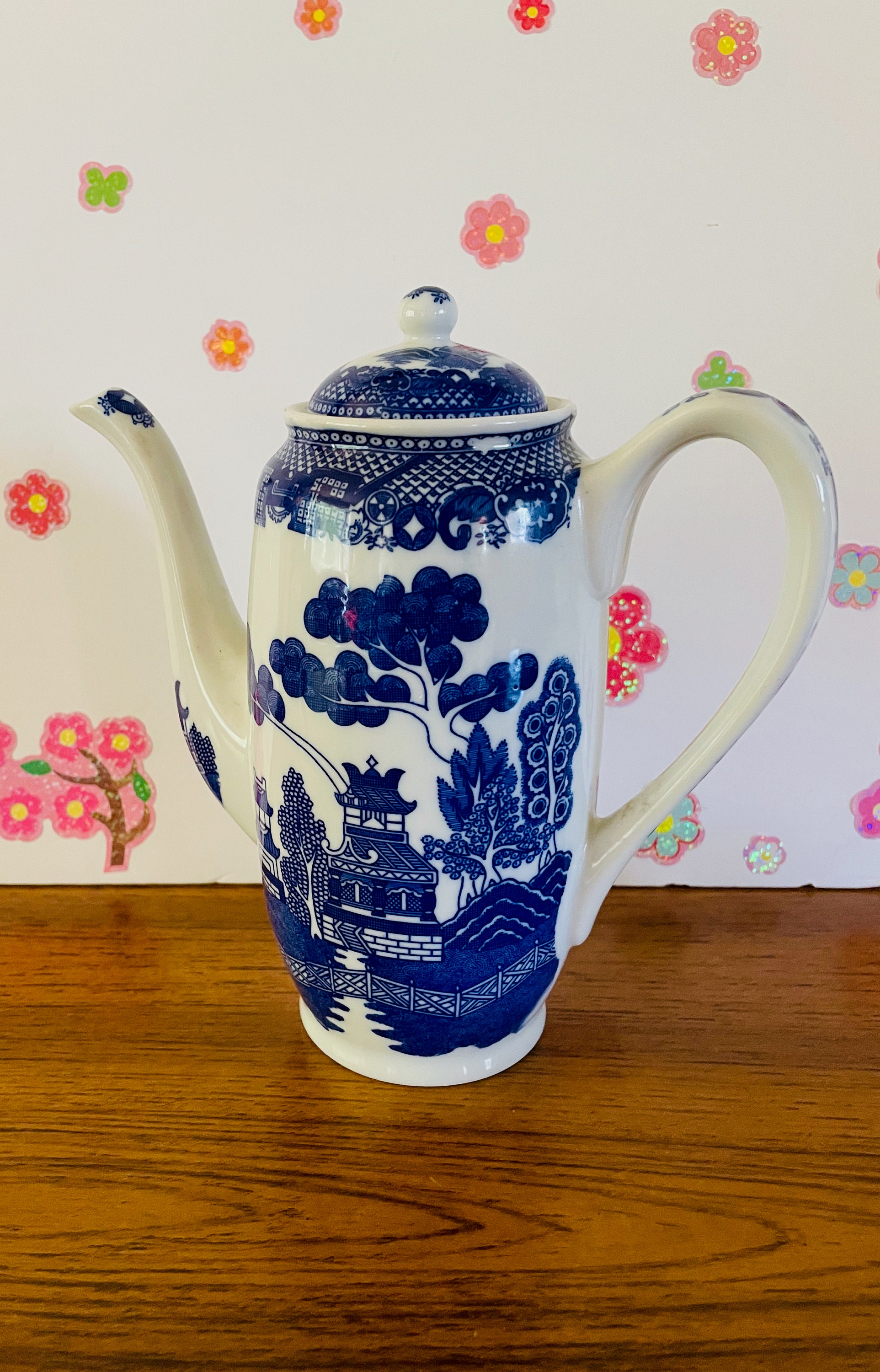 Blue Willow Lithophane Geisha Espresso Cups & Coffee Pot Blue Etsy
