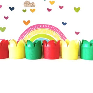 Mid Century Tulip Cup Holders, Plastic, Primary Colors (Set of 6)