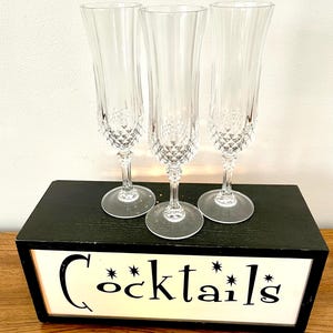 3 Cut Crystal Fluted Champagne Glasses, Longchamp Cristal D’Arques-Durand Champagne Flutes, Made in France Luminarc Cut Champagne Flutes