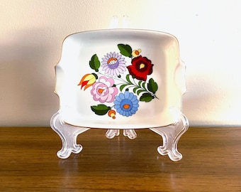Mid Century Modern Hungarian Kalocsa Ashtray/Trinket Dish