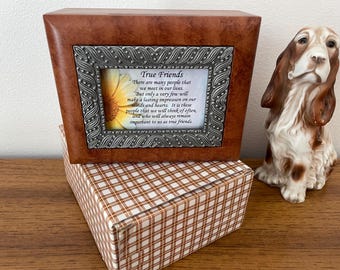Susan Polis Schutz True Friends Wooden Prayer Box, Friendship Blessing Box, Friends Are Forever Susan Polis Schutz Prayer Blessing Box