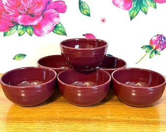 6 Hard To Find Homer Laughlin Fiesta Claret Small Bistro Bowls