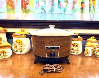 Olla de cocción lenta Van Wyck Sim R Ware de la década de 1970 - Olla de cocción lenta de tamaño familiar de 4,5 cuartos