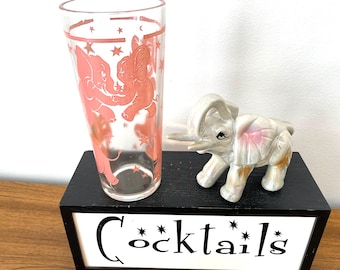 Mic Century Hazel Atlas Pink Elephant Cocktail Shaker