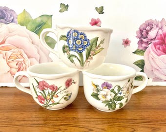 3 Noritake Gourmet Garden Tea Cups, Noritake Casual Gourmet Floral Tea Cups, Noritake Casual Gourmet Tea Cups