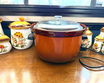 Large Vintage 1970s Wear-Ever Pokey Pot Slow Cooker - 5.5 Quarts Removable Crock Model #38035