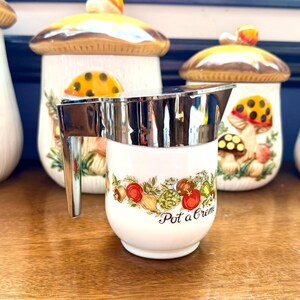 WestingHouse, Vintage Gemco Spice Of Life Creamer | Milk Glass Serving Jar | 5" Long, 4 7/8" Tall, Flip-Top Lid