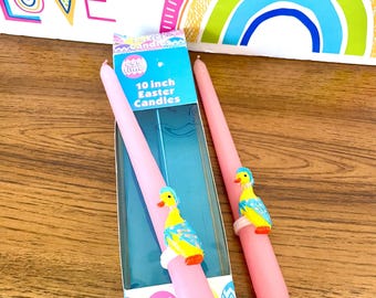 Easter Duck Candles, Vintage 1980s Kmart Taper, New Old Stock | Yellow Bird Wax, 10 Inch - Set Of 2