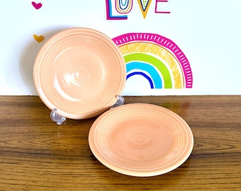 Fiesta Apricot Salad Plates: Vintage Homer Laughlin (Set of 2)