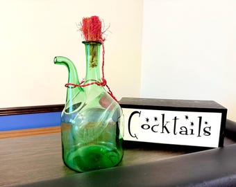 Vintage Princess House Wine Decanter, Green Glass (1970s Italian Chiller)