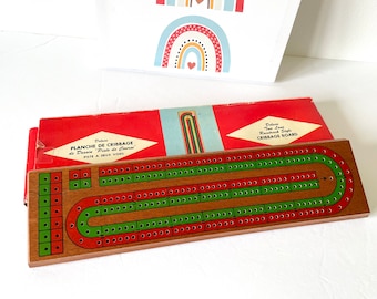 Valurite  Wooden Cribbage Board, Racetrack Style Cribbage Board, Valurite  Orange California Cribbage Board, Board Game Lover Gift