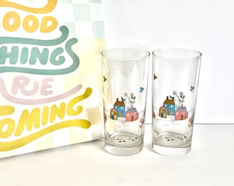 2 International Heartland 12 Oz Glassware Tumblers