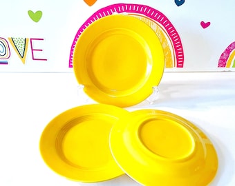 Harlequin Yellow Bread and Butter Plates: Set of 3 Vintage