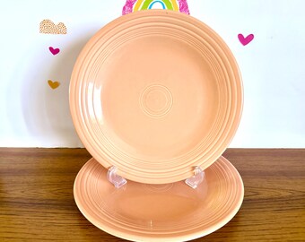 2 Homer Laughlin Apricot Fiesta Dinner Plates
