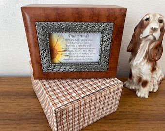 Wooden Prayer Box, Velvet-Lined Keepsake, Susan Polis Schutz Quote - Friendship Blessing, Wedding Present, 5.25L 4W 2D