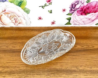 American Brilliant Cut Glass Celery Dish, Antique Cut Crystal Oblong Relish Dish, American Brilliant Fruit Dish, Cut Crystal Nut Dish