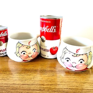 Pair Campbell&#39;s Kids Soup Bowls, Campbell&#39;s Kids Mugs, Vintage Campbell&#39;s Soup Bowls, 90&#39;s Campbell&#39;s Soup Mugs
