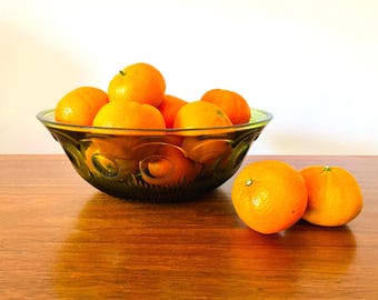 Vintage Bartlett Collins Avocado Green Glass Bowl, 1960s St Genevieve Design