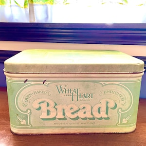 70s Tin Bread Box, R&D Co. Vintage Wheat Heart Breadbox, Rustic Primitive Vintage Bread Box, Country Kitchen Bread Box, Farm House Bread Box