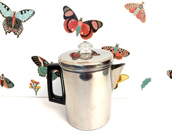 Sears Stovetop Percolator, Stainless Steel Camping Coffee Pot