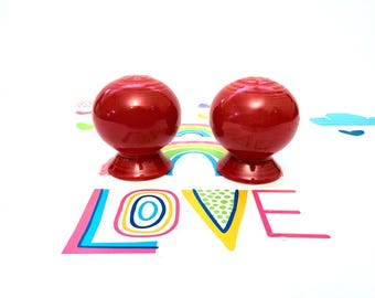 Homer Laughlin Scarlet Fiesta Ball Salt and Pepper Shakers