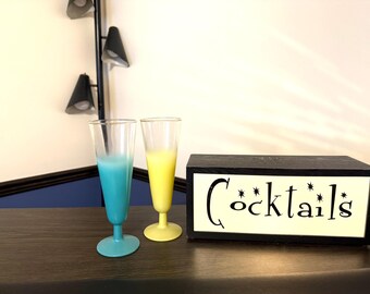 Blendo Beer Glasses, Mid Century Turquoise & Yellow (Pair, 10oz)