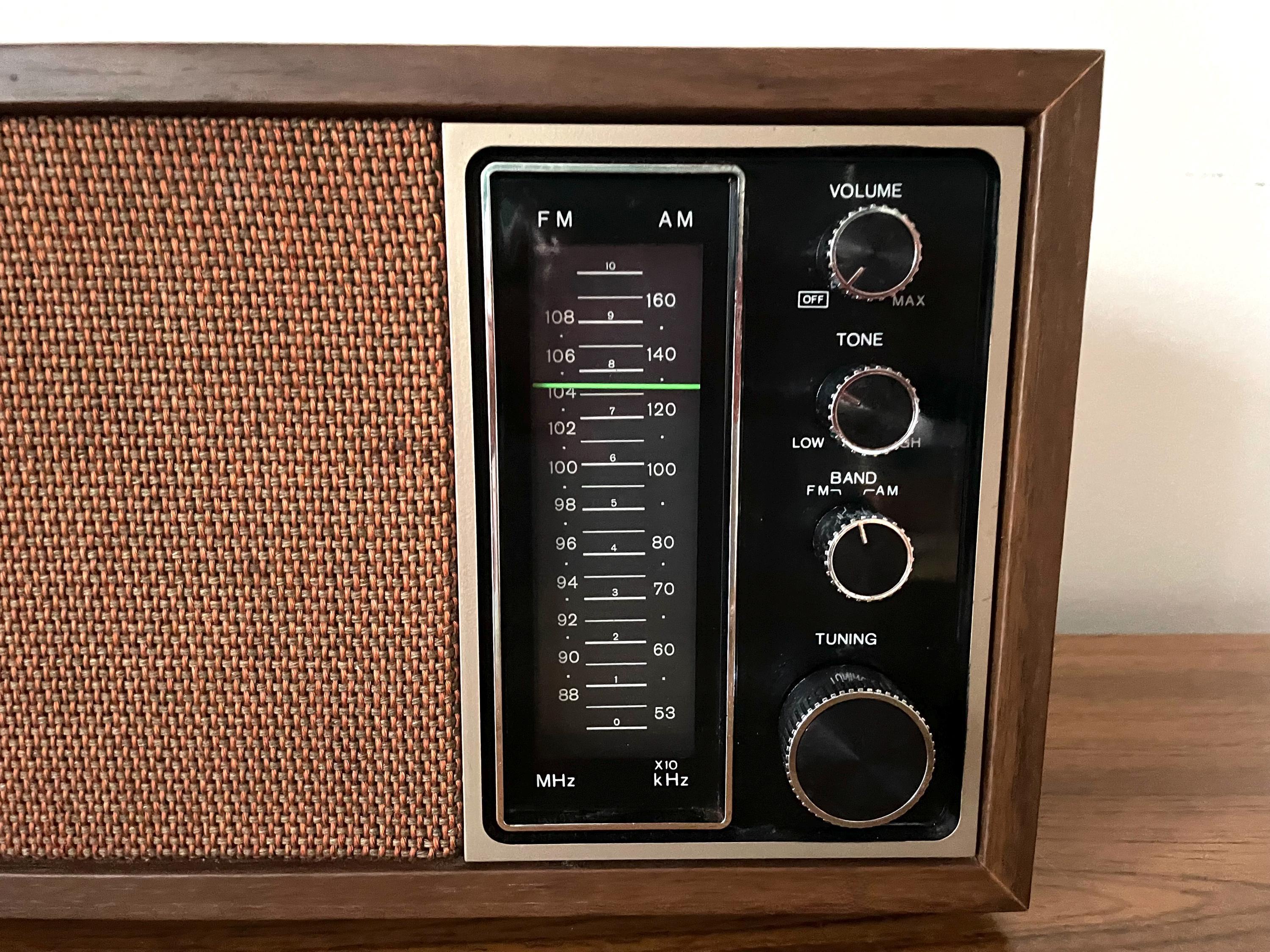 Solid State Sony Radio: Vintage 70s Wood Grain (AM/FM) Model TFM