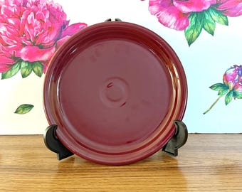 Fiesta Dinner Plates, Claret Homer Laughlin Pair, 10.5In Vintage, Wine-Colored Maroon, Collectible Tableware