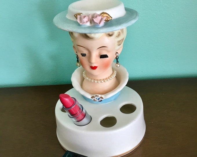 Rare Vintage Inarco Head Vase Headvase Lipstick Holder by Etsy