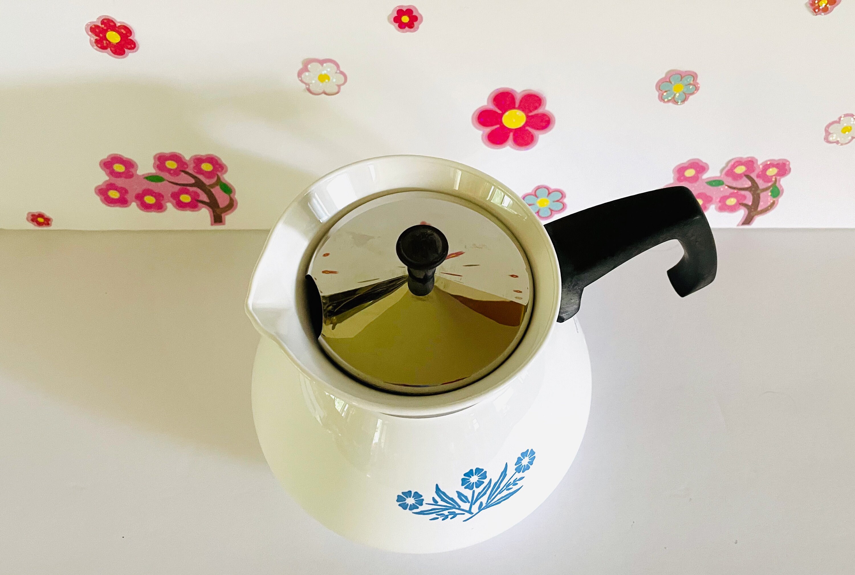 Corning Blue Cornflower Tea Kettle Corningware Cornflower Etsy