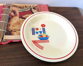 Kitchen Kraft Pie, Art Deco Plate - Vintage Homer Laughlin Ceramic Serving Dish | 9.5" X 1.5