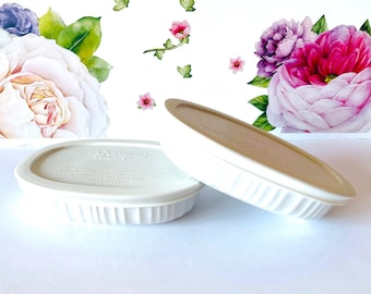 2 Corning Ware French White Individual Casseroles with Lids, Two CorningWare Stoneware Refrigerator Dishes, 15 Oz  Refrigerator Dishes