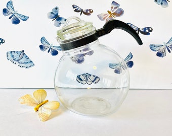 Rare Vintage Dunbar Glass Tea Kettle: Angled Ball Carafe