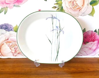 Corelle Shadow Iris 12" Platter, Corning Shadow Iris Large Platter, Large Corning Ware Shadow Iris Serving Tray, Corning Purple Iris Platter